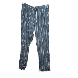 UGG Women’s Striped Lounge Pants Size M Blue White Cotton Blend Pajama Sleepwear